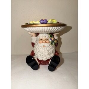 Fitz & Floyd Essentials Santa Pedestal Candy Dish | Christmas Holiday |  Vintage
